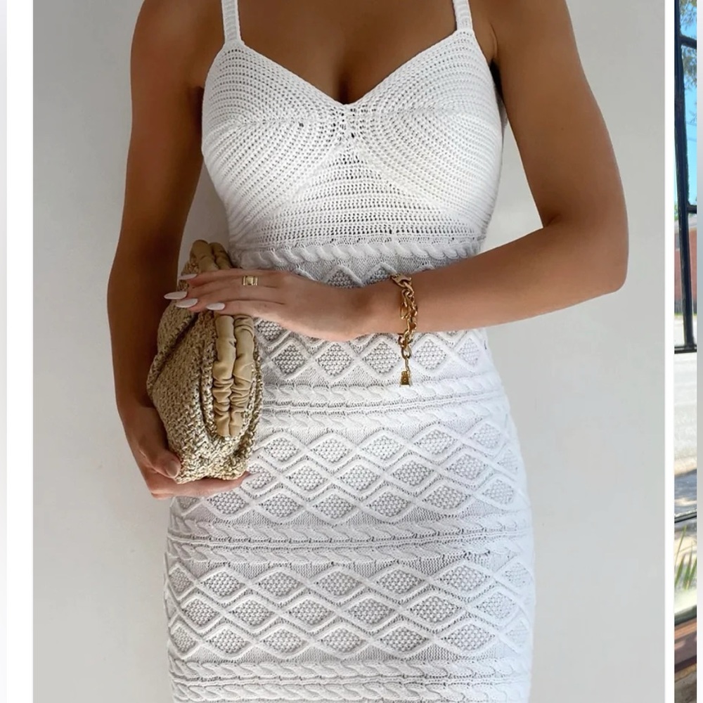 Always Ashley White Knit Dress